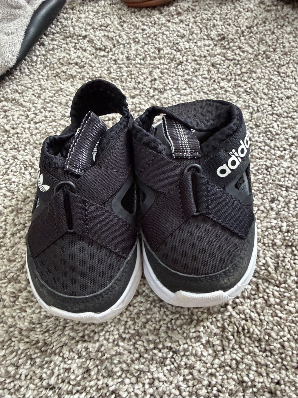 adidas Kids Black and White Slip-On Sneakers